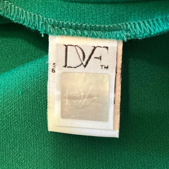 Diane Von Furstenberg DVF Dayna Fit and Flare Midi Dress in Green Size 12 EUC - Picture 12 of 15